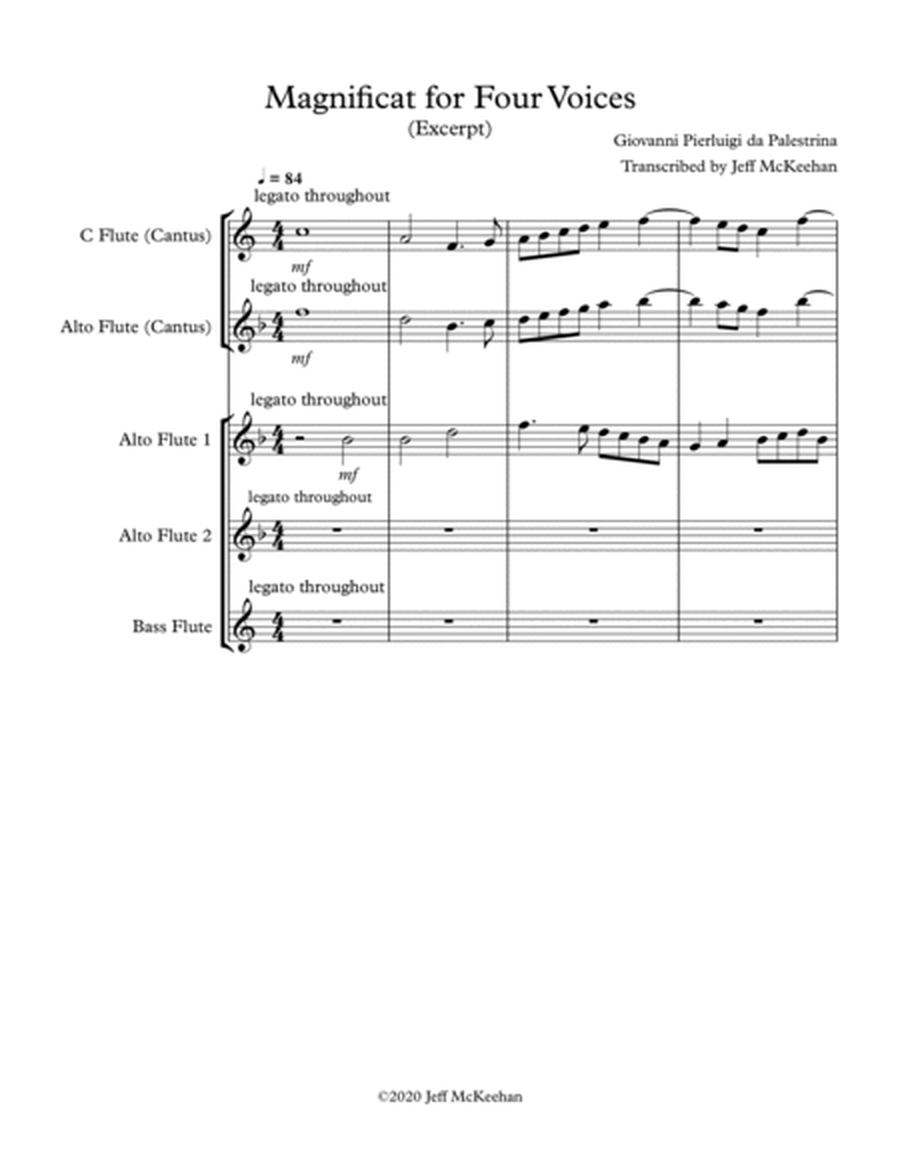 Magnificat for Flute Quartet (Palestrina) image number null