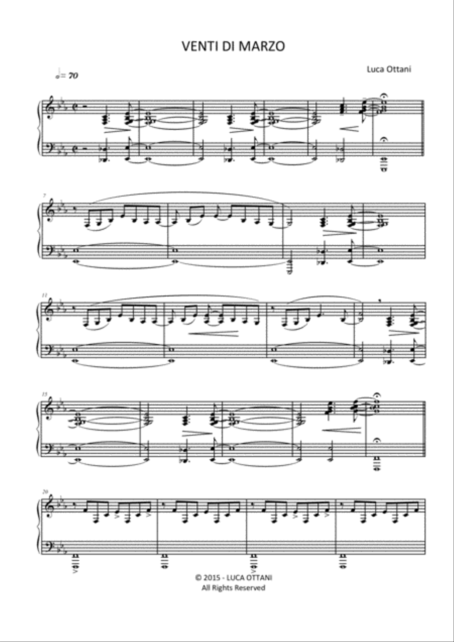 Venti di marzo (March Winds) - Luca Ottani Piano Solo scores gallery preview page 2