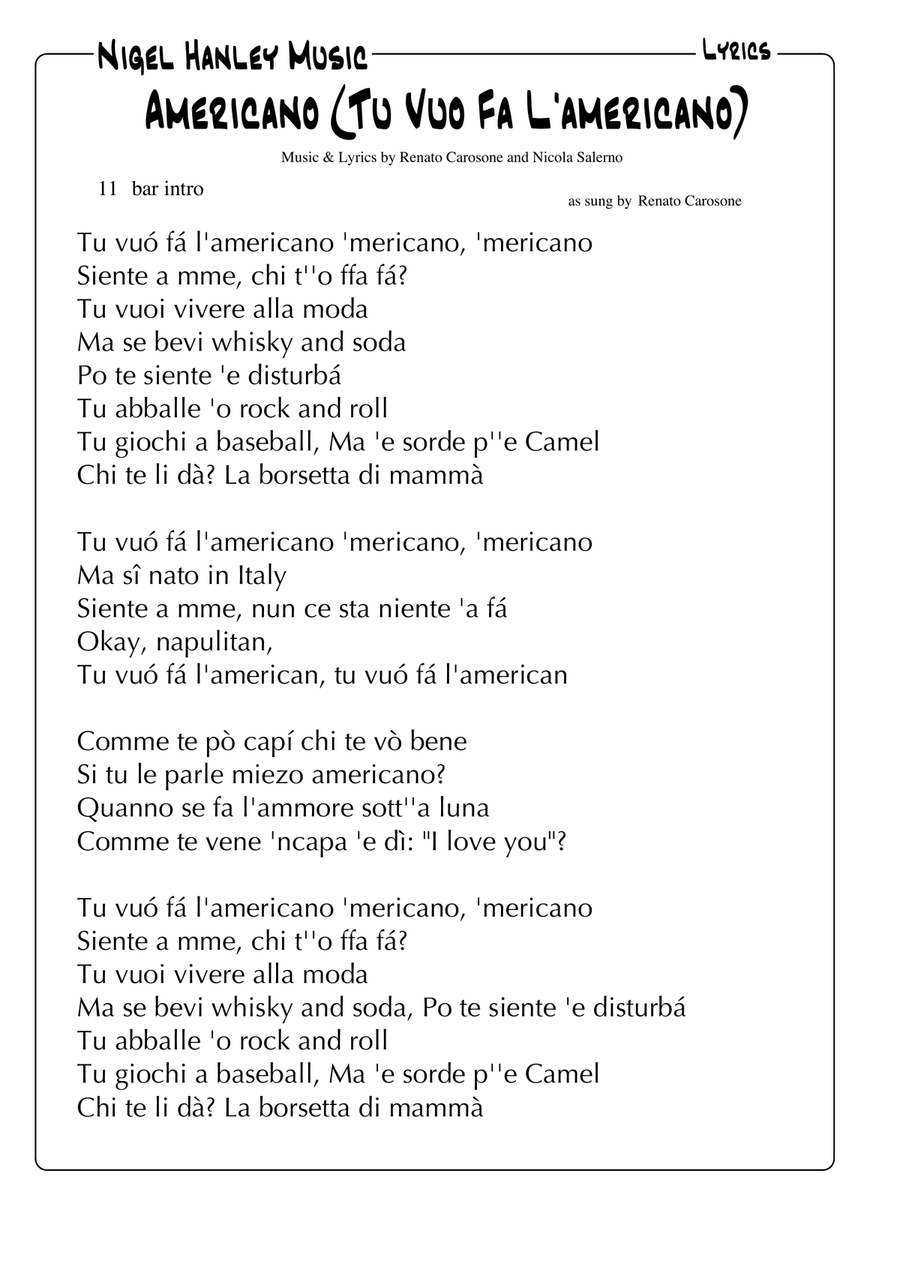 Tu Vuo Fa L Americano Jazz Ensemble scores gallery preview page 3