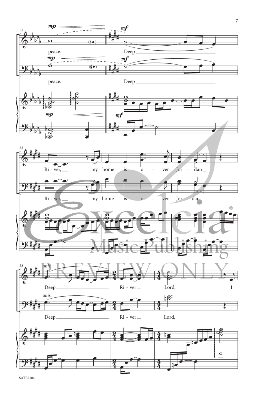Deep River (SATB) 4-Part scores gallery preview page 8