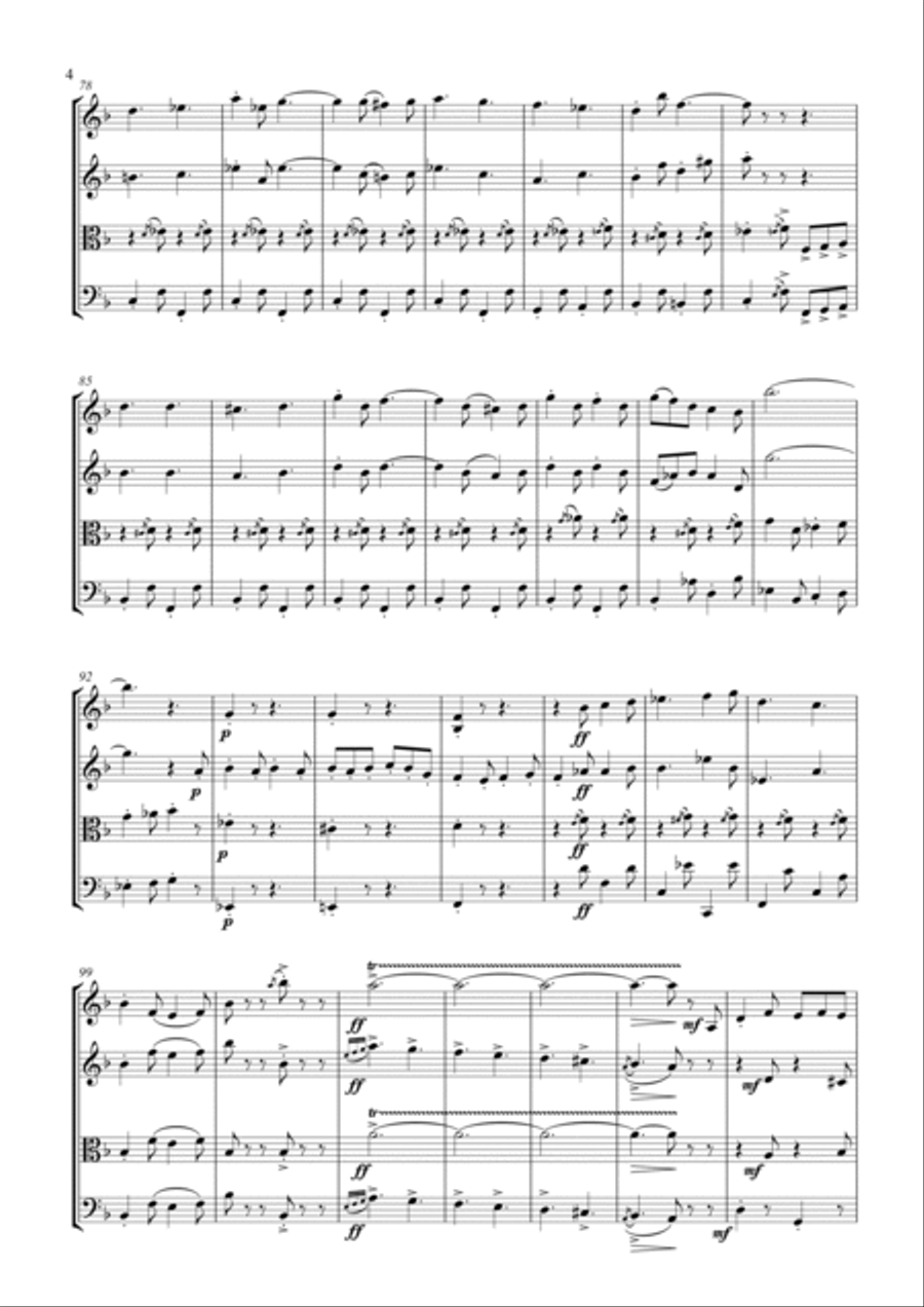 The Teddy Bears' Picnic for String Quartet String Quartet scores gallery preview page 4
