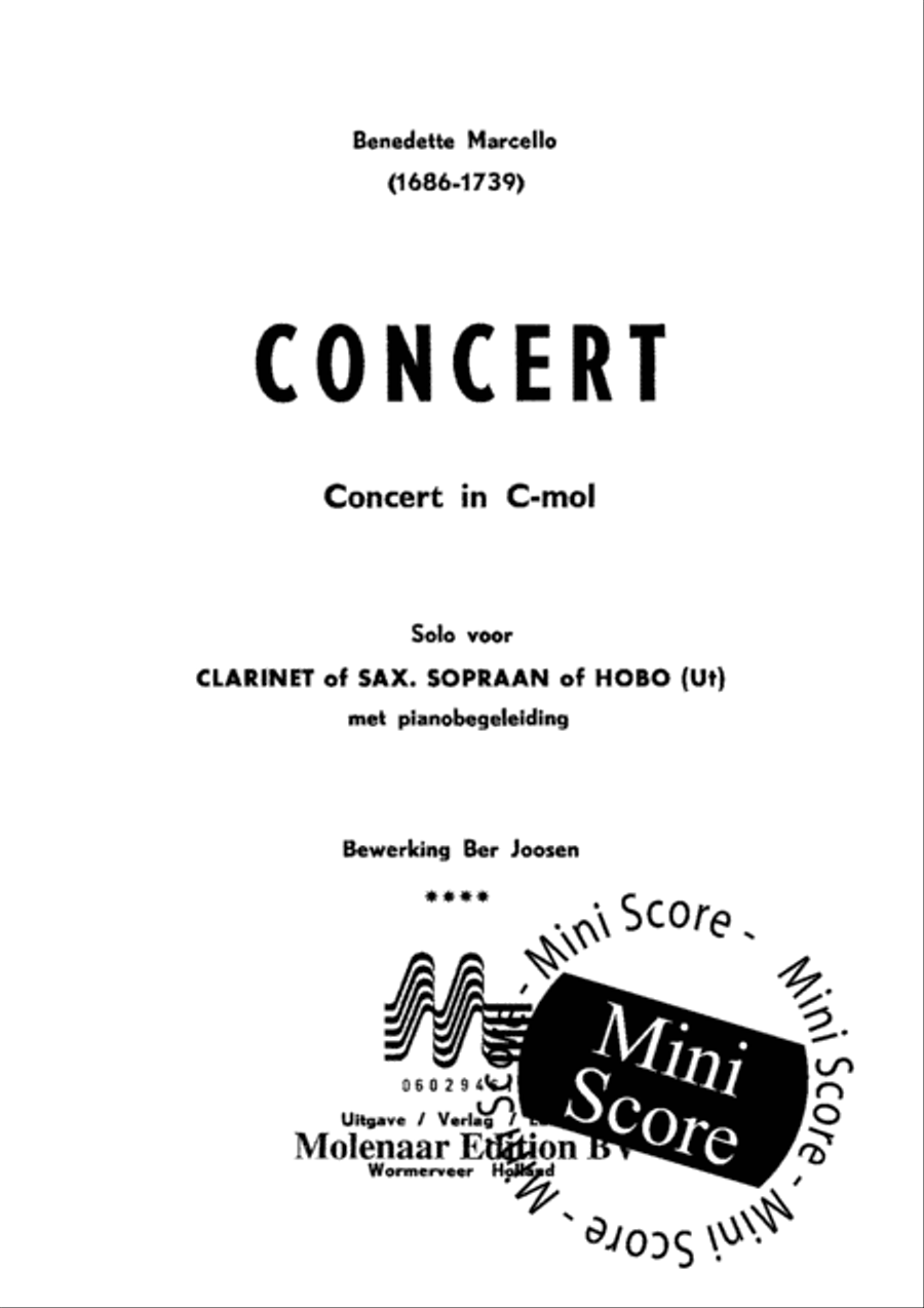 Concert in C-moll Clarinet scores gallery preview page 3