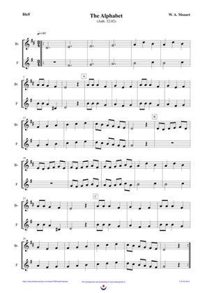 The Alphabet (easy brass duet Nb. 7 - Bb/F)