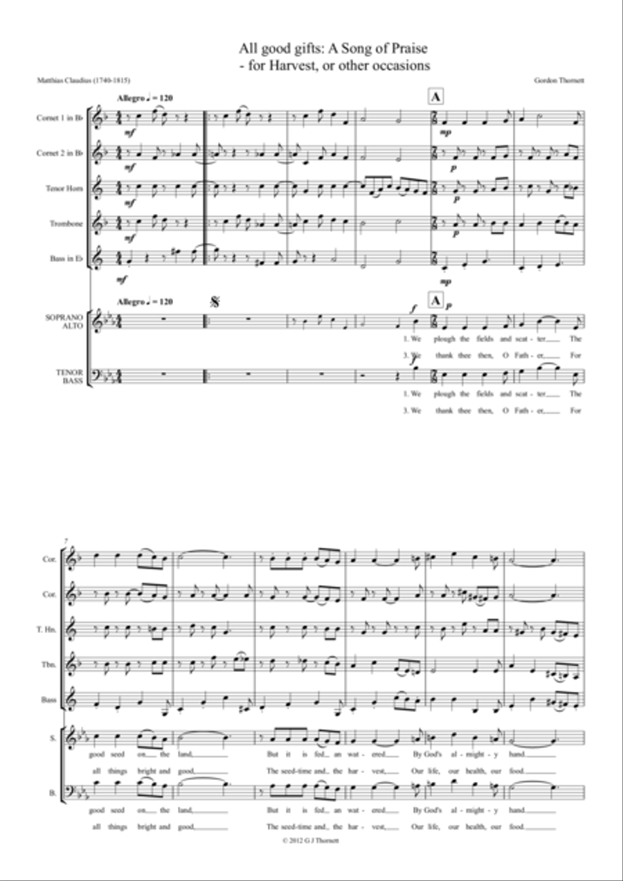 All Good Gifts (brass version) 4-Part scores gallery preview page 1