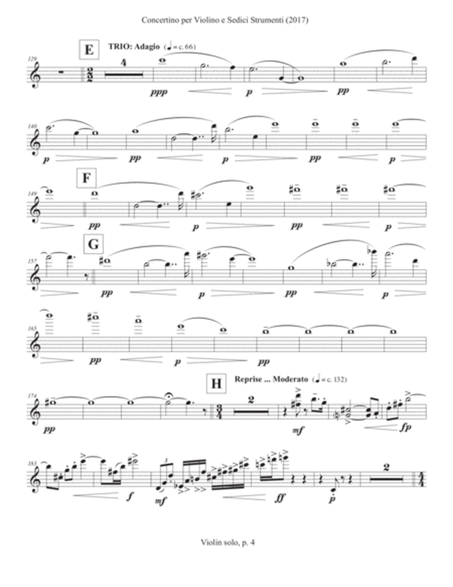 Concertino per Violino e Sedici Strumenti (2017) violin solo