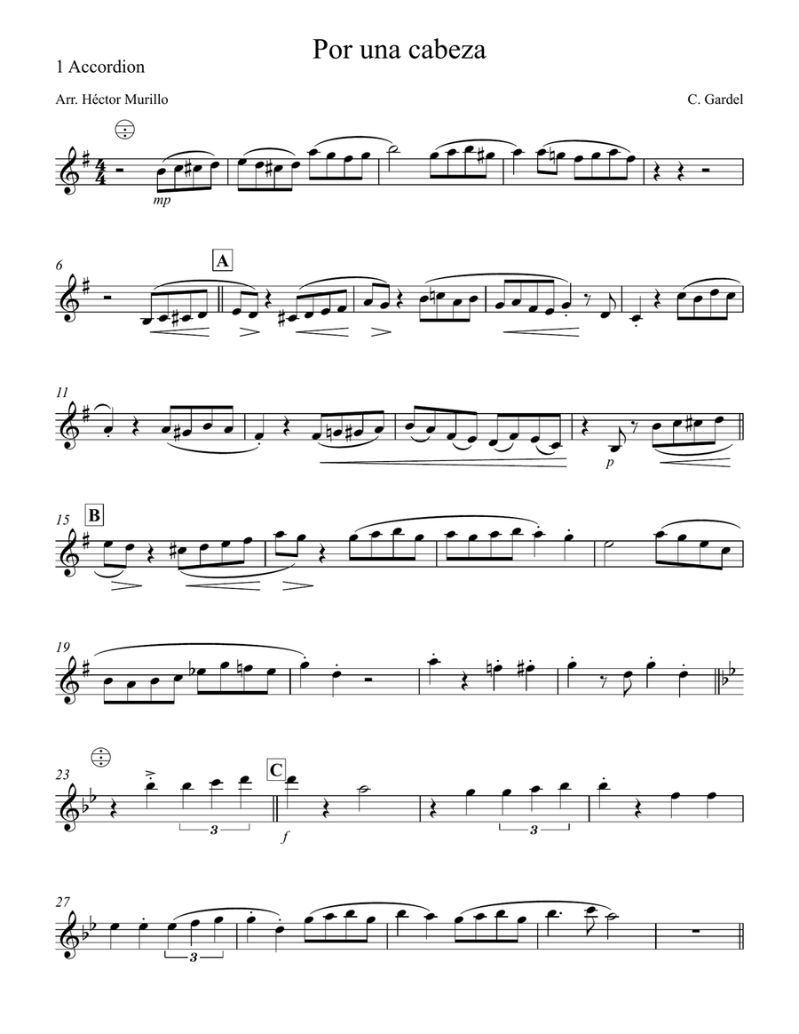 Por una cabeza Por una cabeza Small Ensemble scores gallery preview page 6