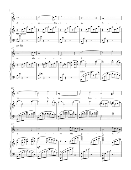 Ave Maria Caccini for Soprano & Piano (A minor) image number null