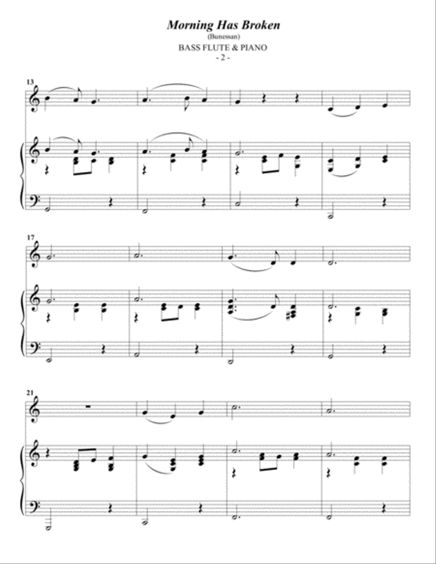 Morning Has Broken Flute Solo scores gallery preview page 2