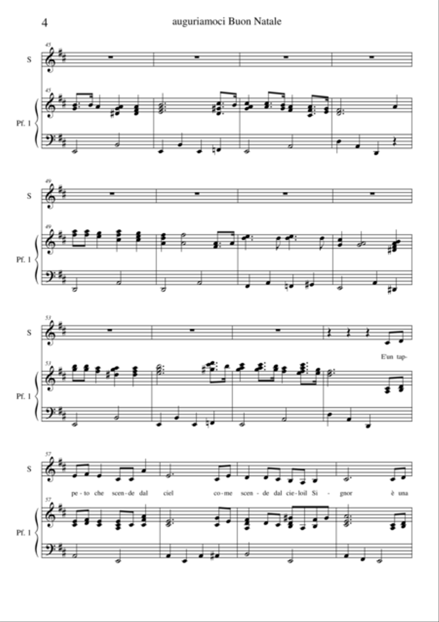 Auguriamoci Buon Natale(piano e voce) Voice Solo scores gallery preview page 4