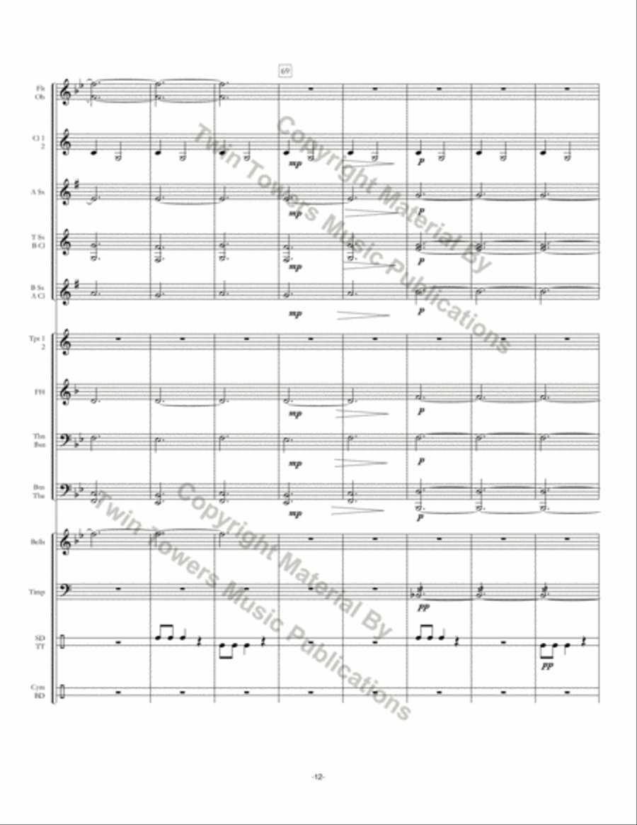 On An Old Gaelic Melody Concert Band scores gallery preview page 13