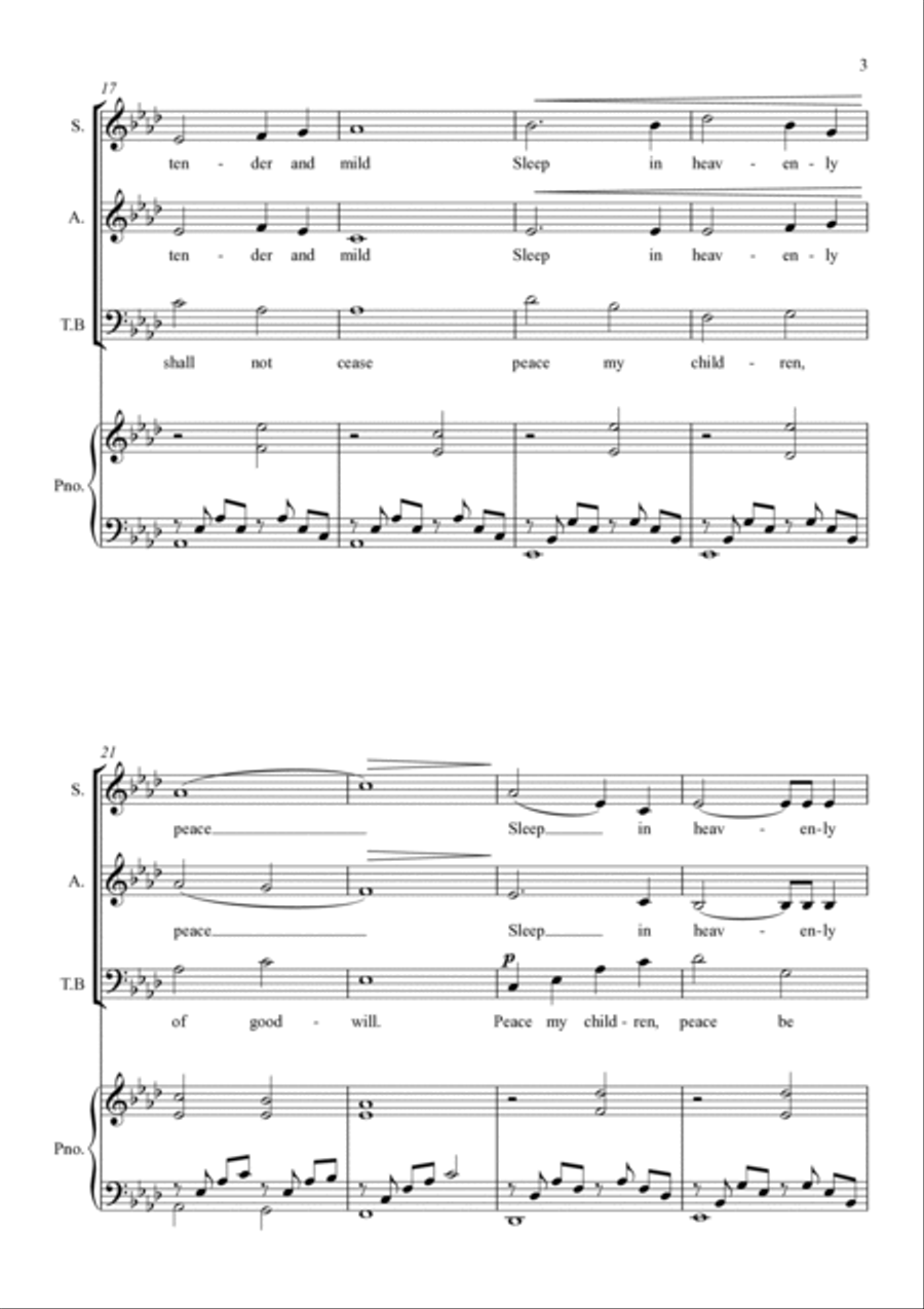 Peace On Earth (silent Night) 4-Part scores gallery preview page 3