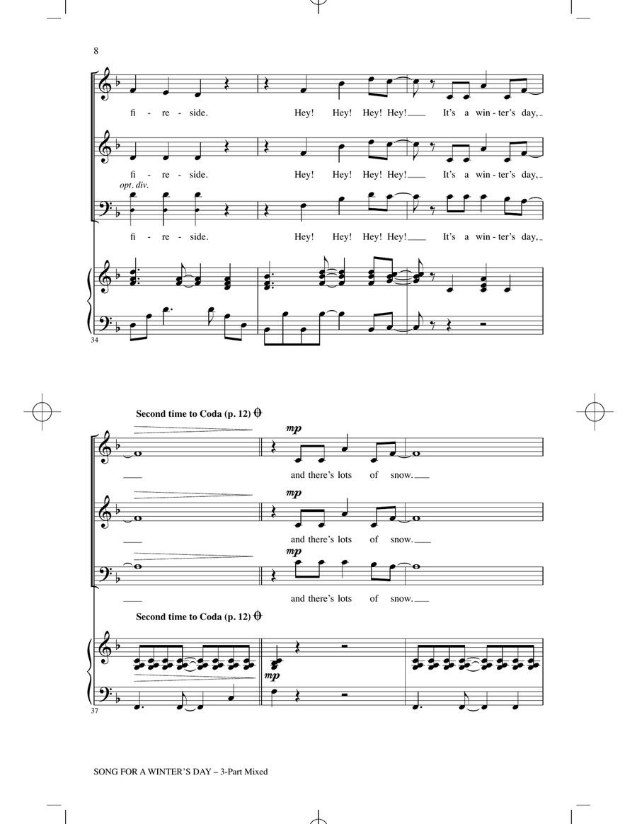 Song For A Winter's Day Song For A Winter's Day 3-Part scores gallery preview page 6