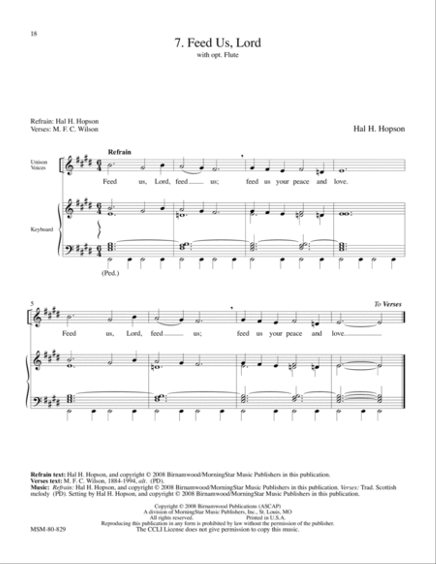 Feed Us, Lord 4-Part scores gallery preview page 1