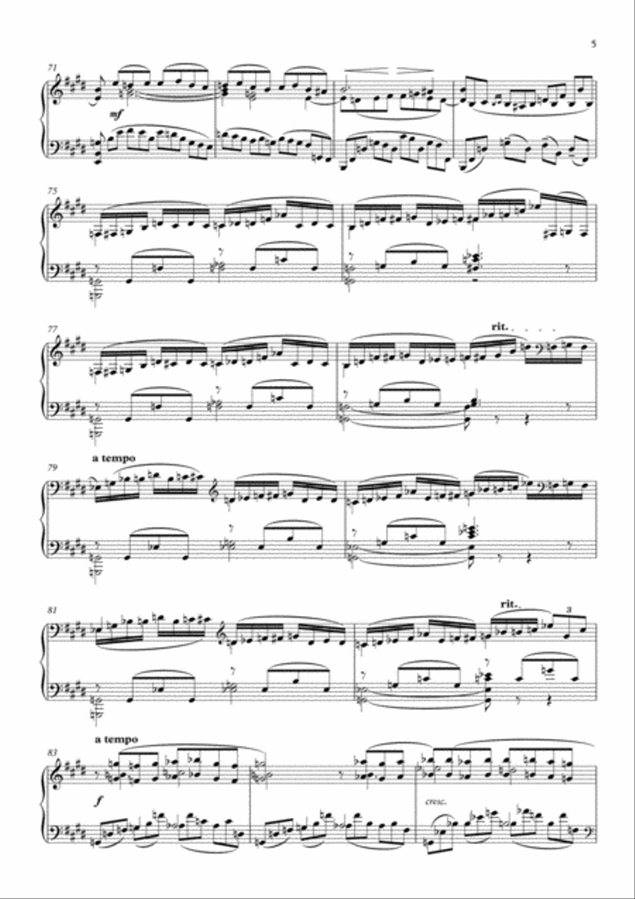 S. Rachmaninov - Piano Concerto n.2 in c minor - 2nd movement - Transcription for piano solo Piano Solo scores gallery preview page 5