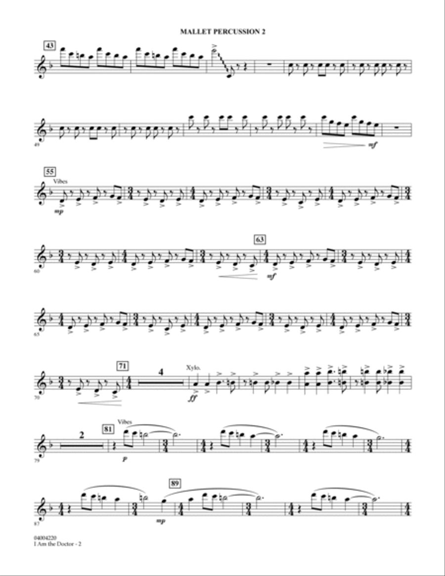 I Am the Doctor (from Doctor Who) - Mallet Percussion 2 Percussion scores gallery preview page 2