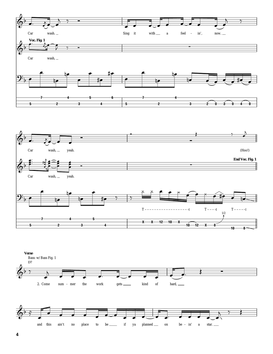 Car Wash Acoustic Guitar scores gallery preview page 4