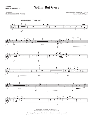 Nothin' But Glory - Alto Sax (sub. Trumpet 2)