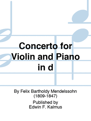 Book cover for Concerto for Violin and Piano in d