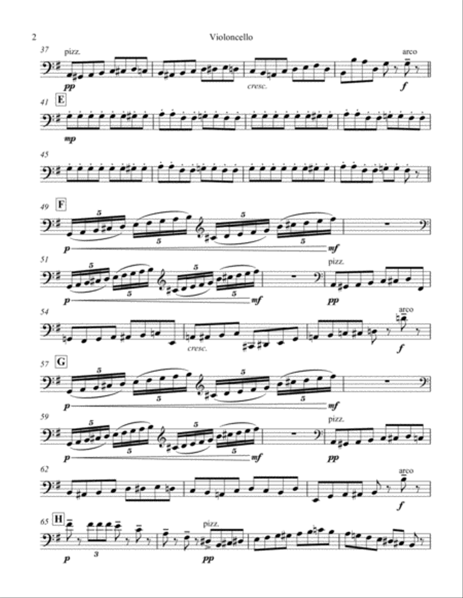 Nutcracker Ballet - March for Strings and Piano - Cello Part Piano Quintet scores gallery preview page 2