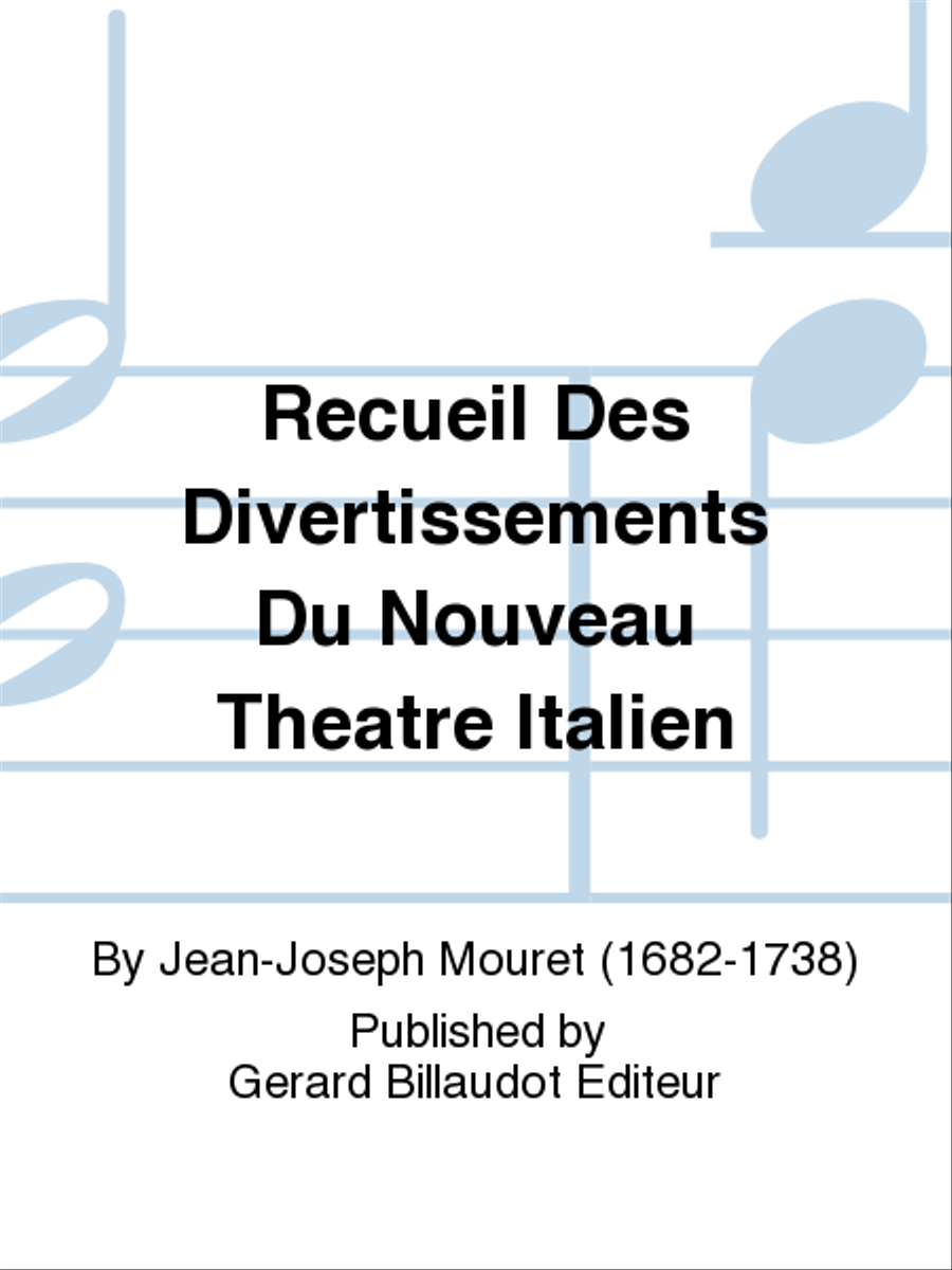Recueil Des Divertissements Du Nouveau Theatre Italien Recorder scores gallery preview page 1