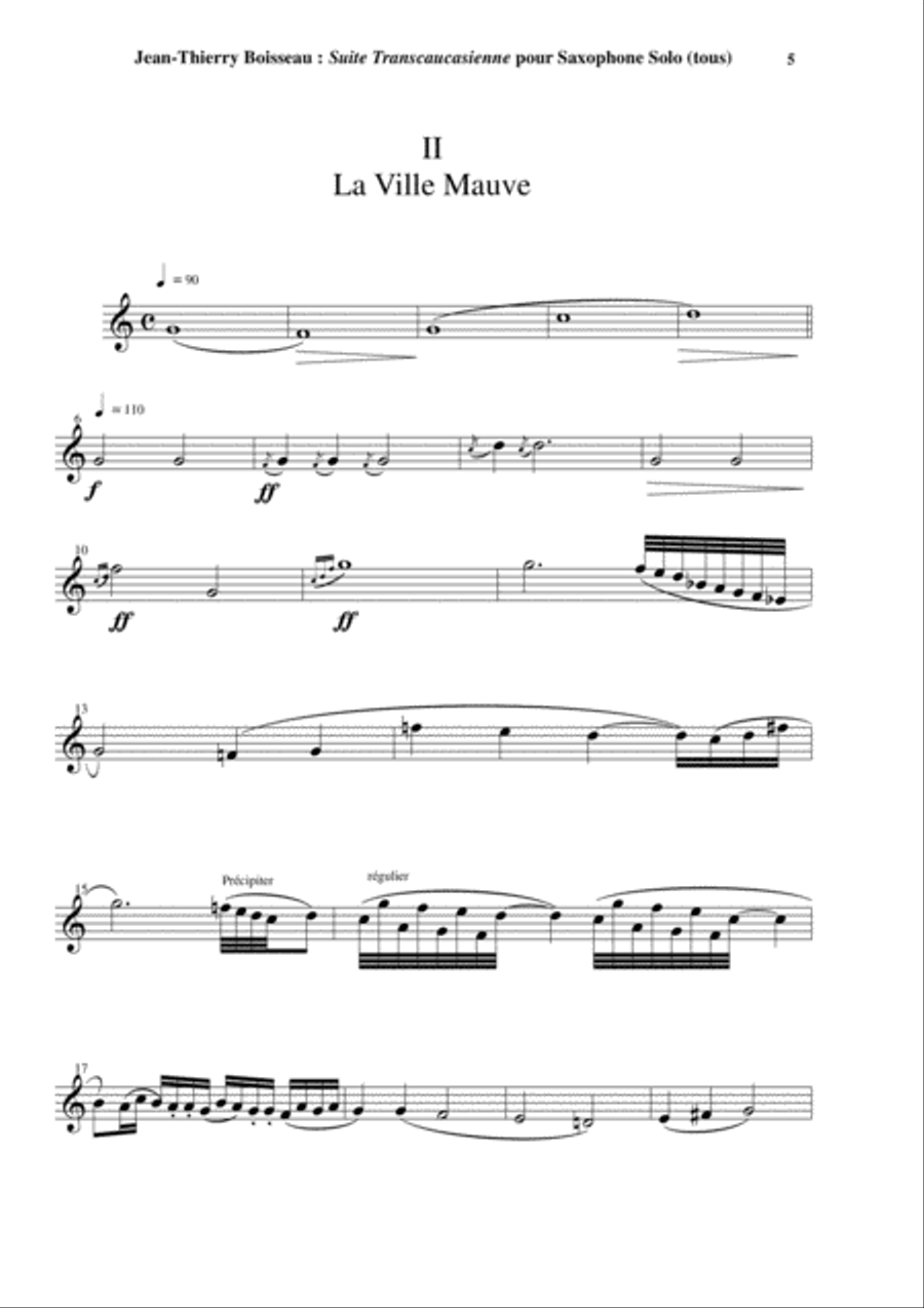 Jean-Thierry Boisseau: Suite Transcaucasienne for solo saxophone (any) Alto Saxophone scores gallery preview page 5