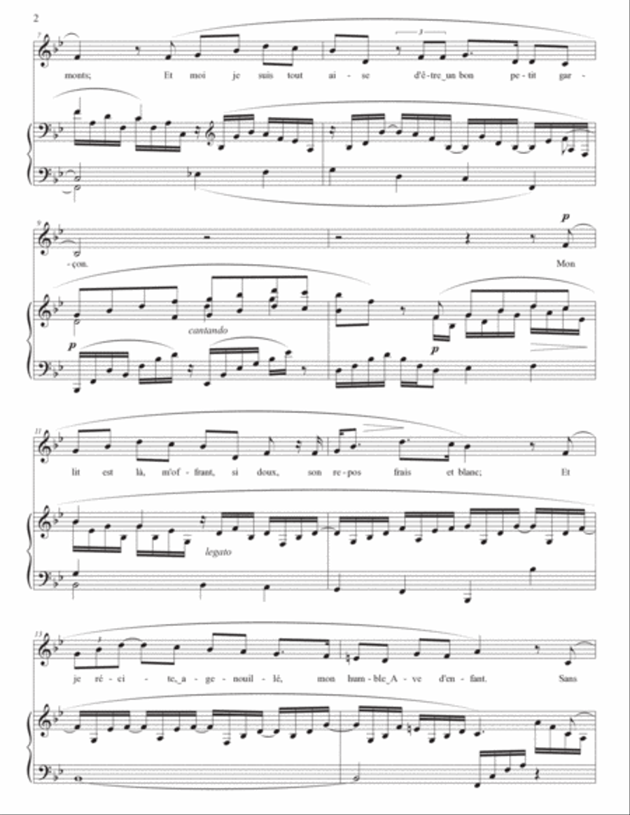 HAHN: Un bon petit garçon (transposed to B-flat major) Voice scores gallery preview page 3