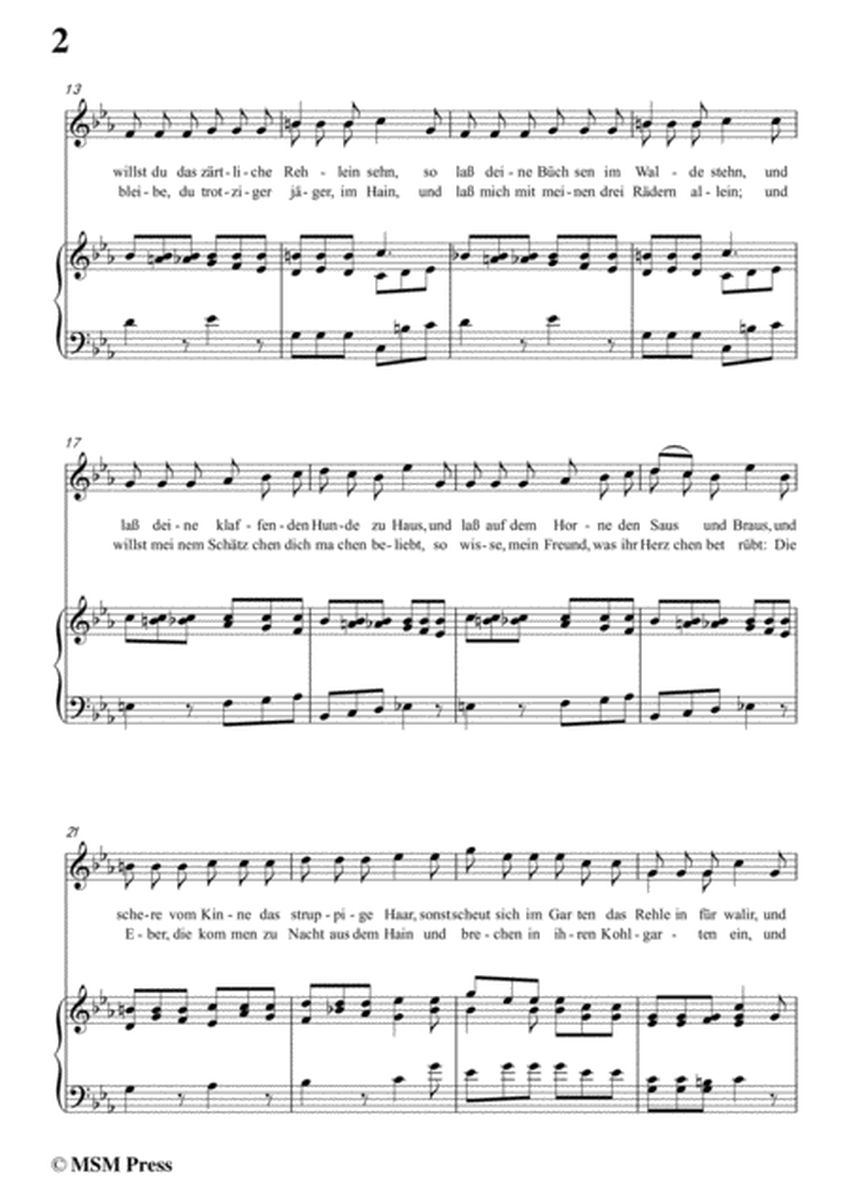 Schubert-Der Jäger,from 'Die Schöne Müllerin',Op.25 No.14,in c minor,for Voice&Piano image number null
