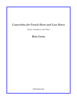 Book cover for Concertino for French Horn and Low Brass
