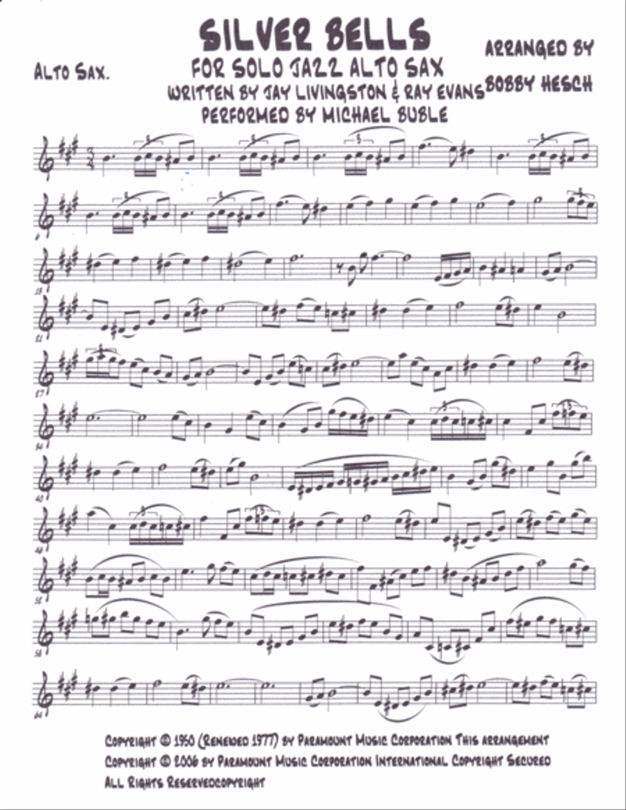 Silver Bells Silver Bells Alto Saxophone scores gallery preview page 2