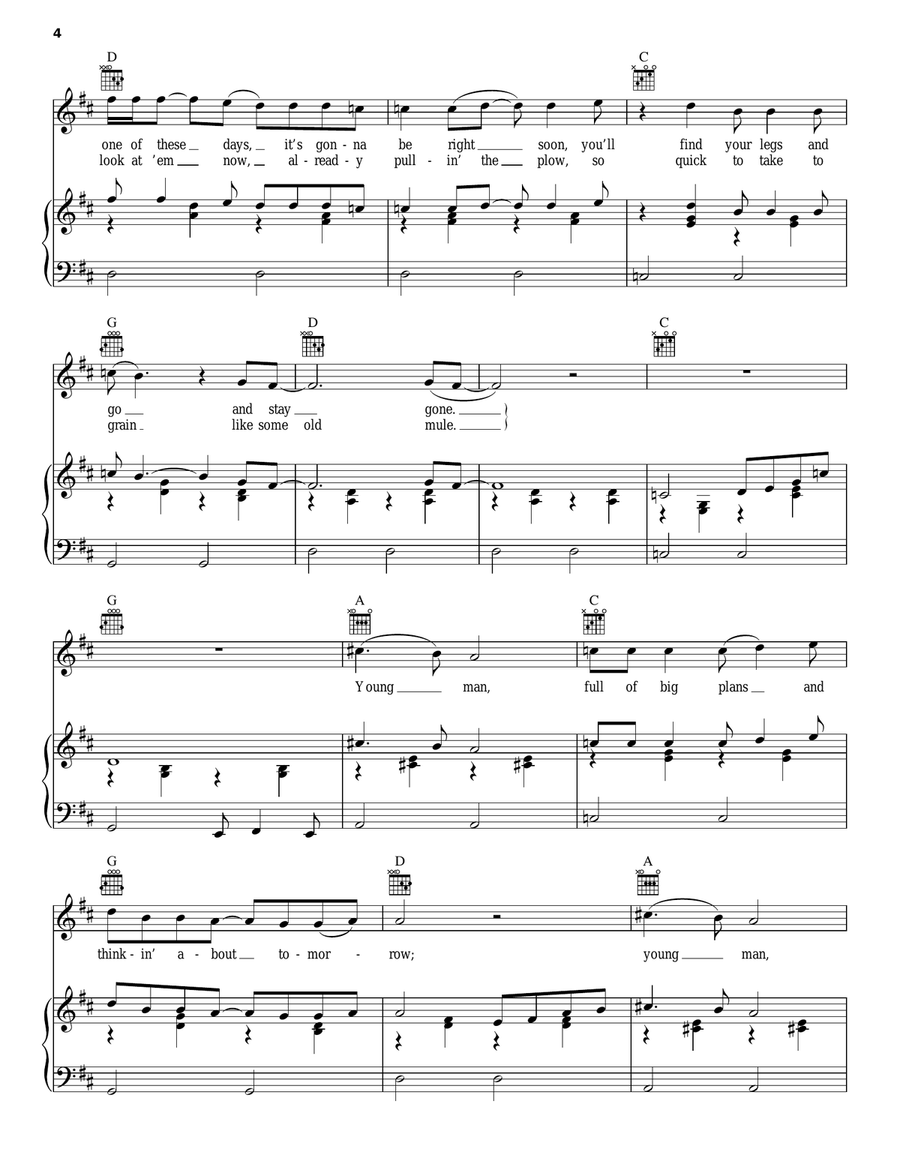 Beg Steal Or Borrow Piano, Vocal, Guitar scores gallery preview page 4