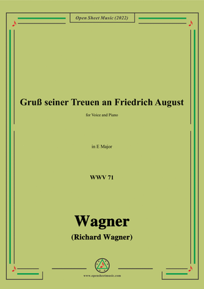 Book cover for R. Wagner-Gruß seiner Treuen an Friedrich August,WWV 71,in E Major