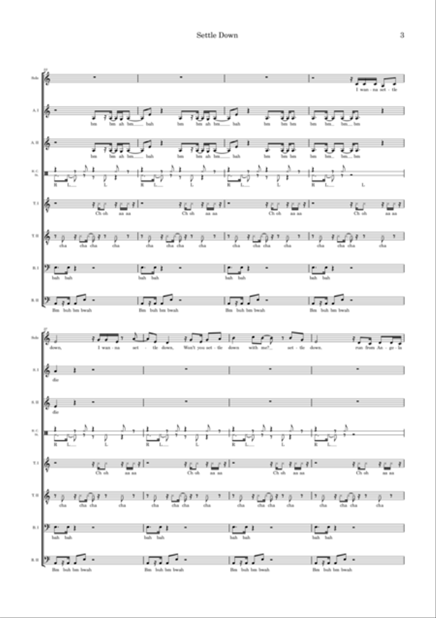 Settle Down Divisi scores gallery preview page 3