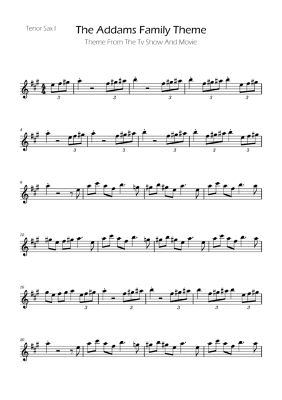 Addams Family Theme Woodwind Duet scores gallery preview page 3
