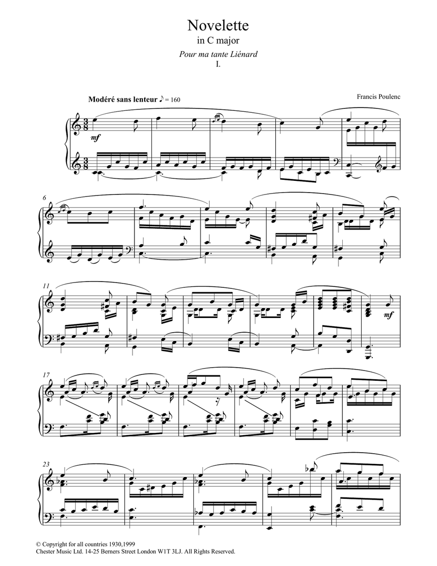 Novelette In C Major, I Piano Solo scores gallery preview page 1