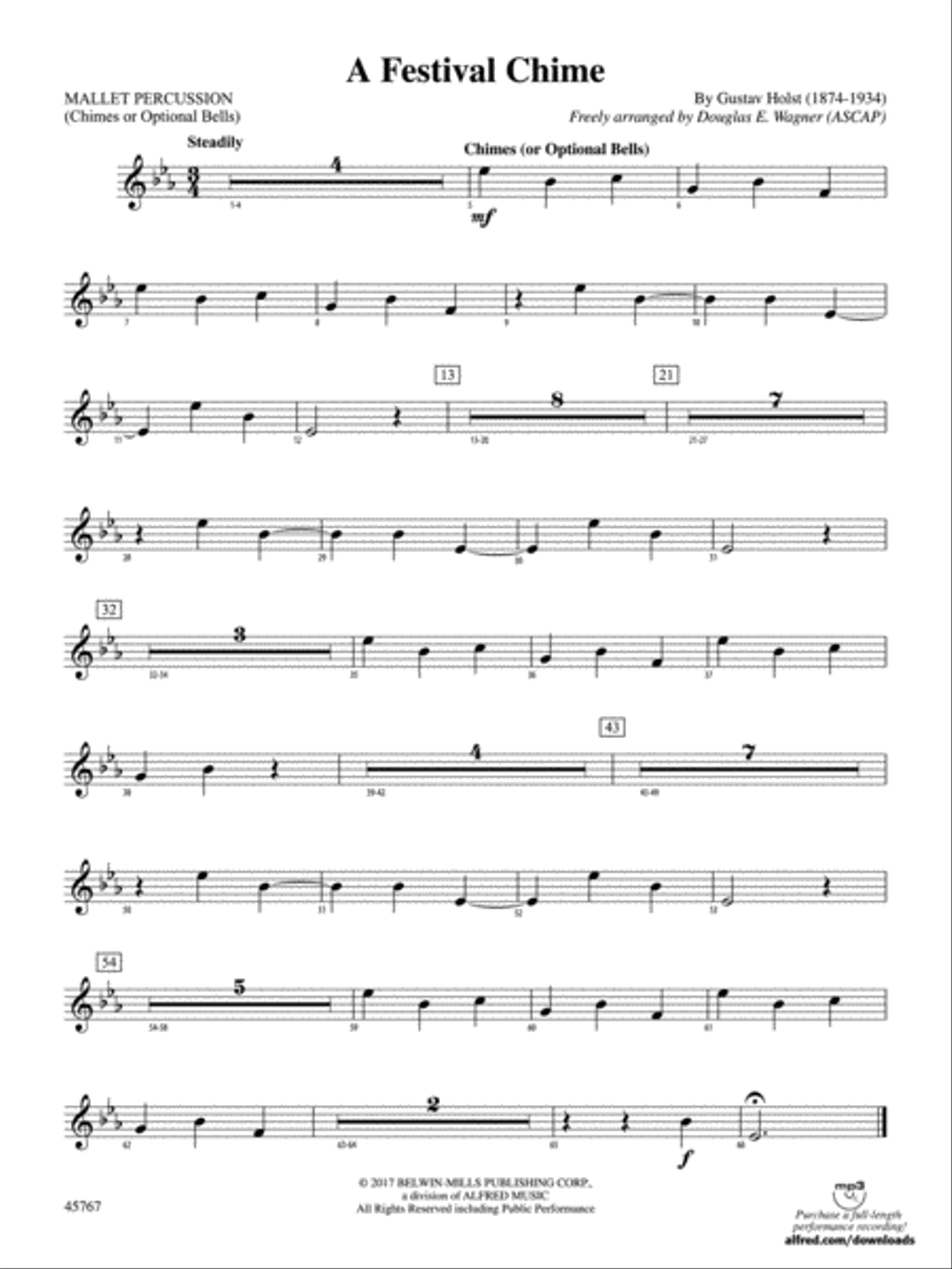 A Festival Chime: Mallets Concert Band scores gallery preview page 1