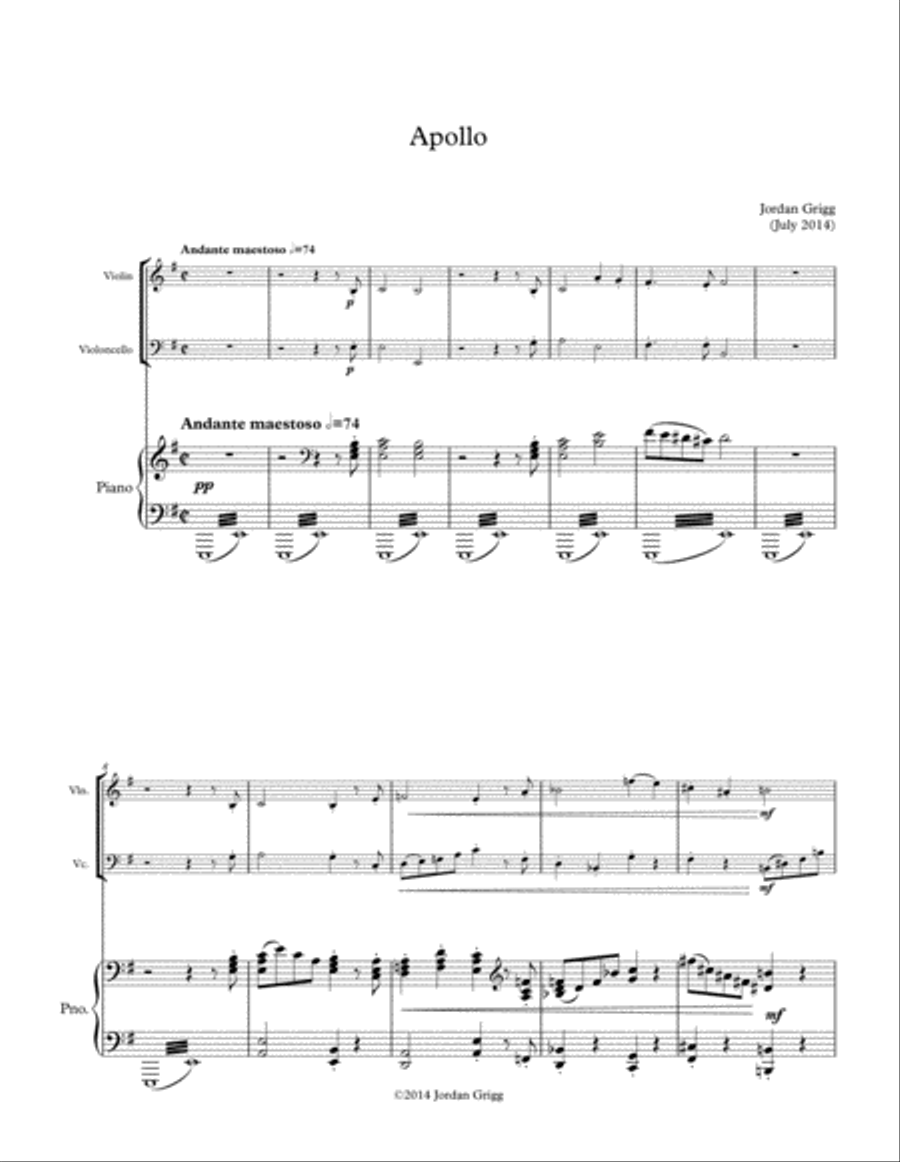 Apollo Piano Trio scores gallery preview page 1