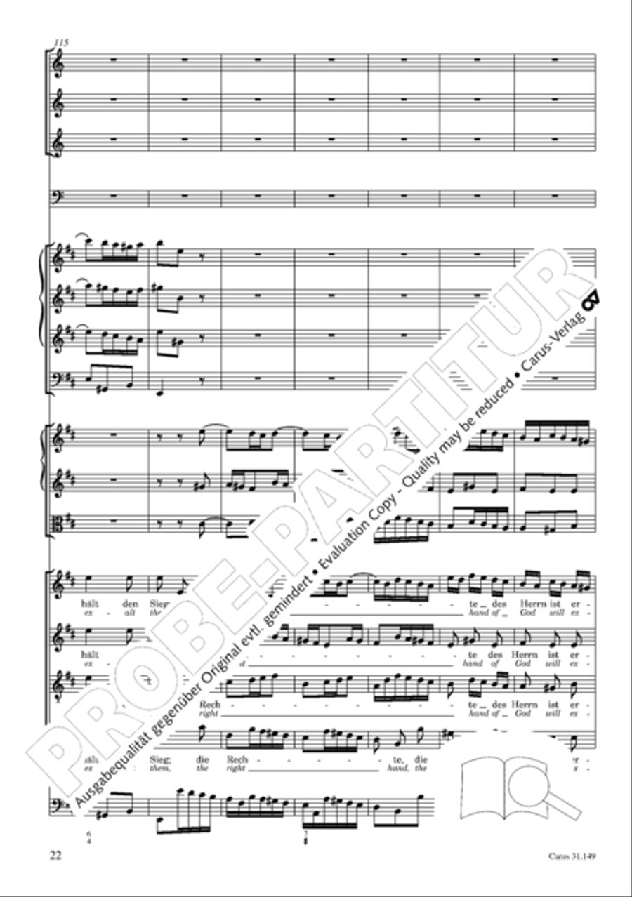 The voice of rejoicing and hope (Man singet mit Freuden vom Sieg) 4-Part scores gallery preview page 23