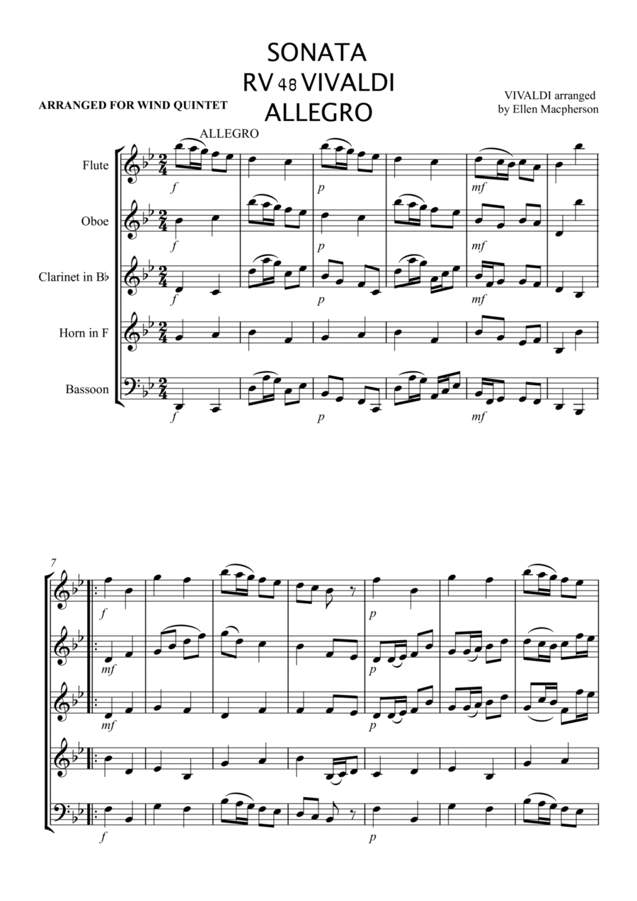 Wind quintet music cheap
