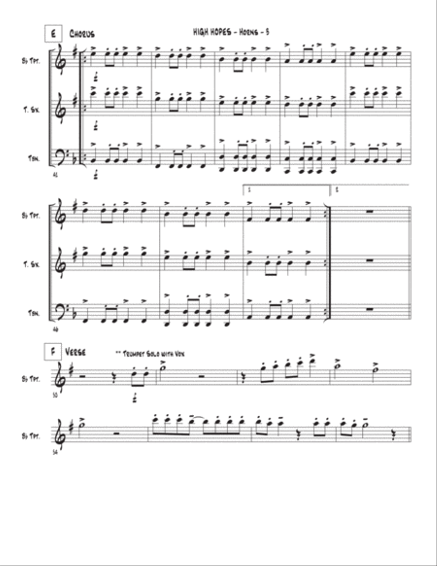 High Hopes High Hopes Tenor Saxophone scores gallery preview page 3