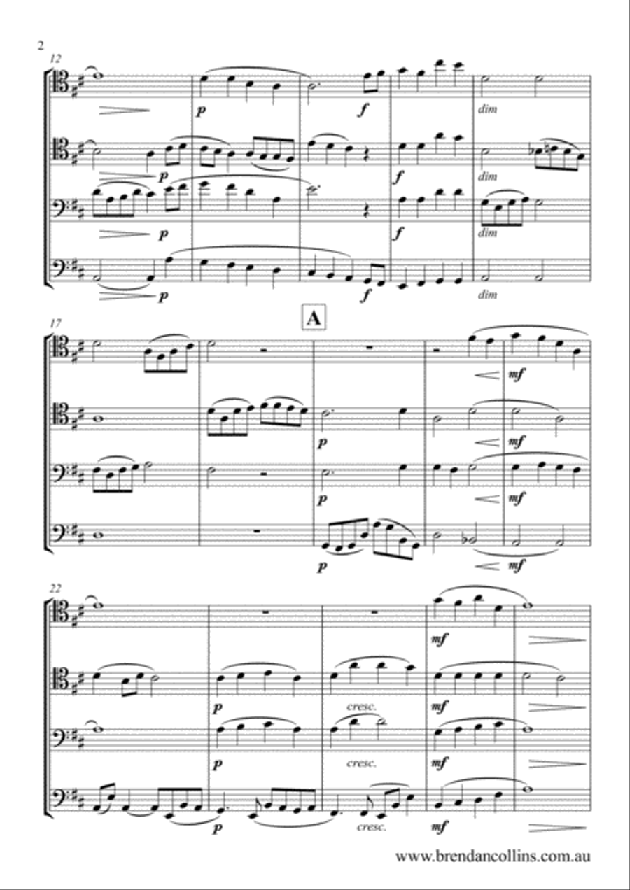 Two Motets for Four Trombones Trombone Quartet scores gallery preview page 2
