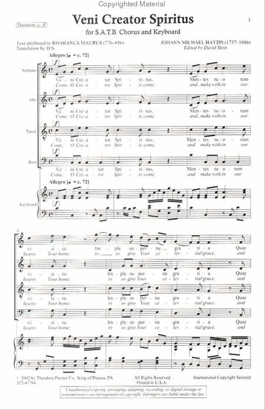 Veni Creator Spiritus Veni Creator Spiritus 4-Part scores gallery preview page 2