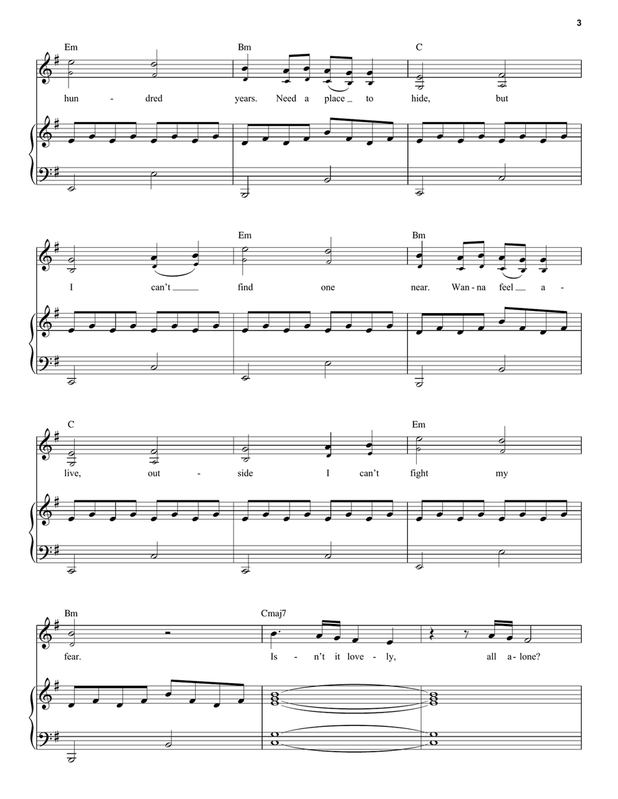 lovely (from 13 Reasons Why) Voice scores gallery preview page 3
