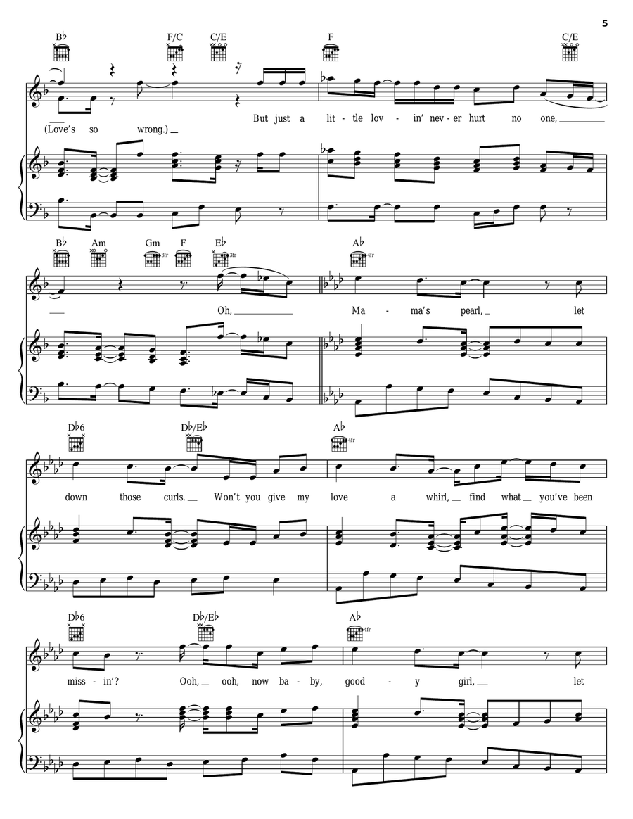 Mama's Pearl Piano, Vocal, Guitar scores gallery preview page 5