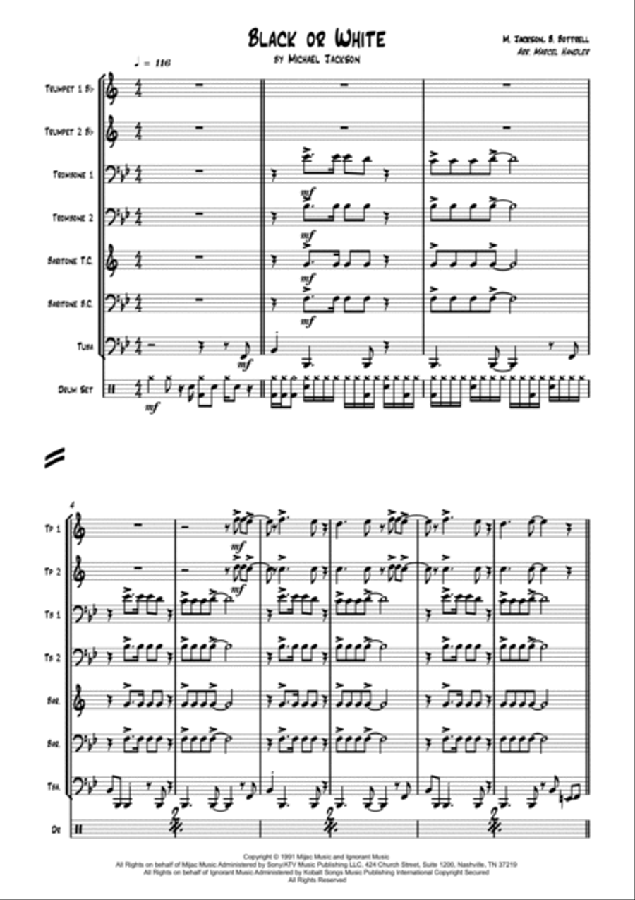 Black Or White (rap Version) Euphonium scores gallery preview page 2