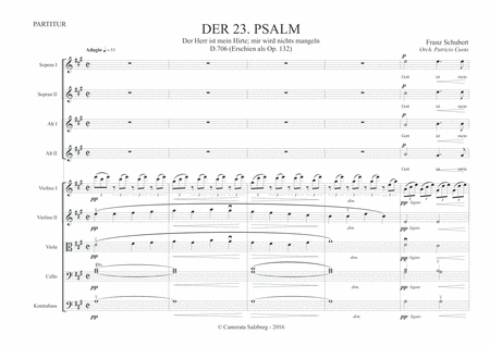Psalm 23 D.706 - Gott ist mein Hirt / The lord is my shepherd - for female choir and String Orchestr image number null