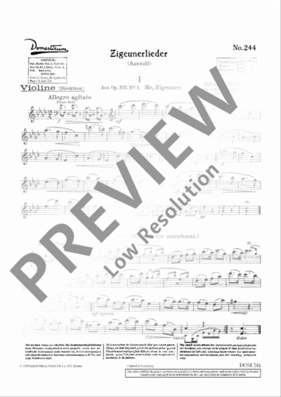 Zigeunerlieder Orchestra scores gallery preview page 4