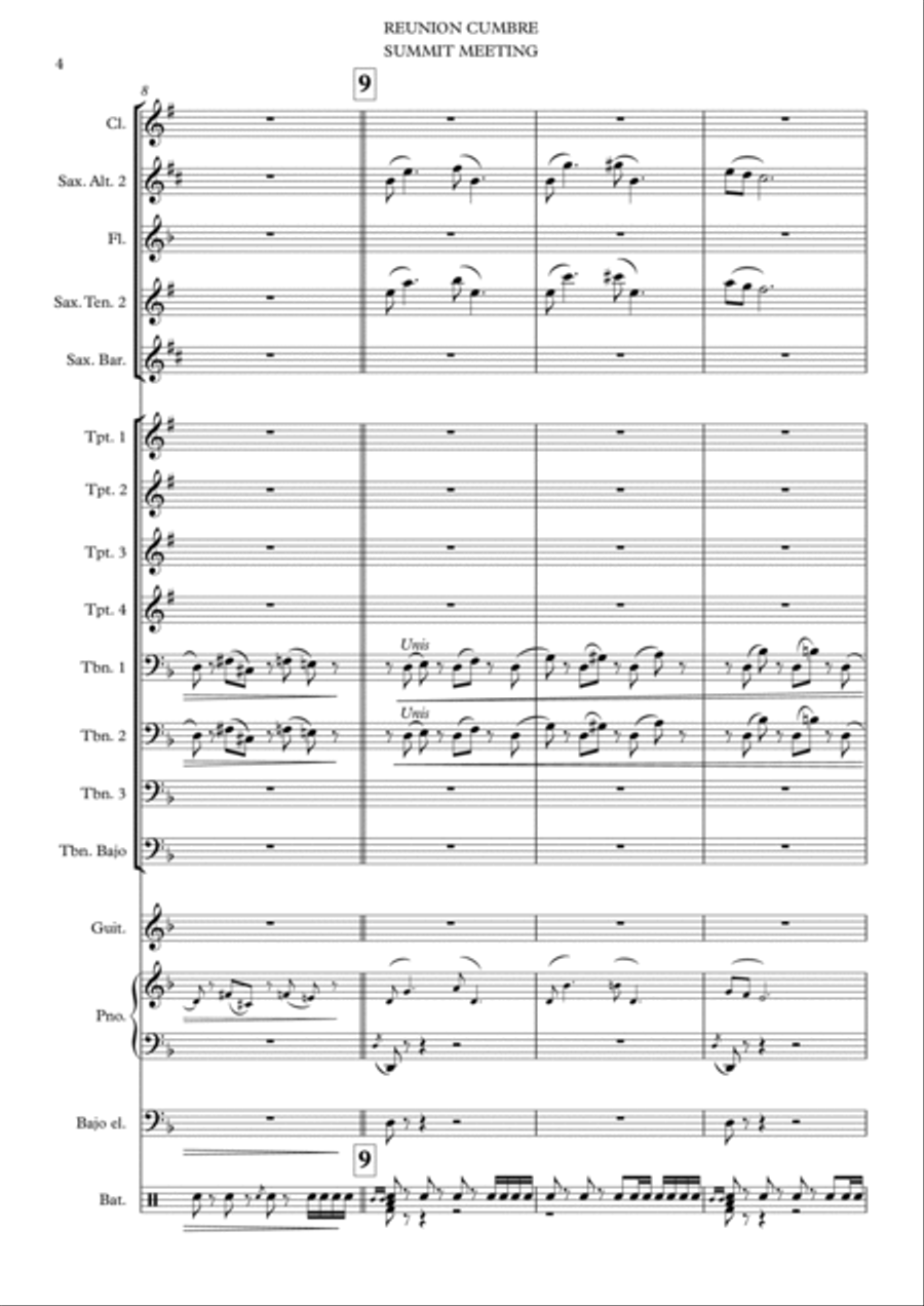 Reunión cumbre ( Astor Piazzolla) Jazz Ensemble scores gallery preview page 4