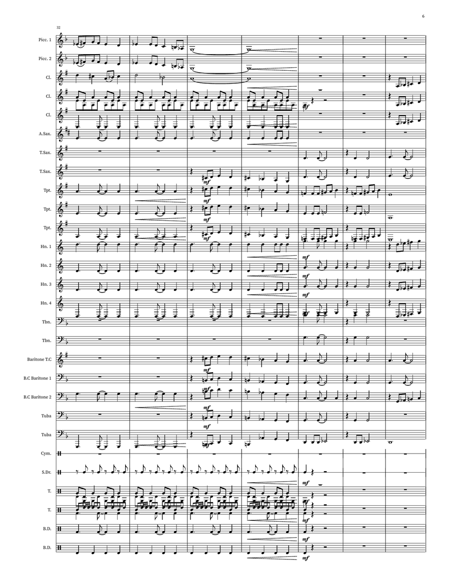 Variations on Sun Cycles Marching Band scores gallery preview page 6