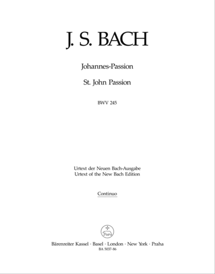 St. John Passion BWV 245 Bassoon scores gallery preview page 1