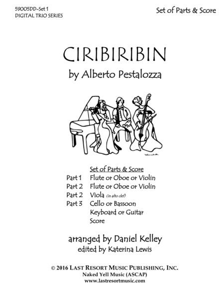 Ciribiribin for String Trio or Piano Trio